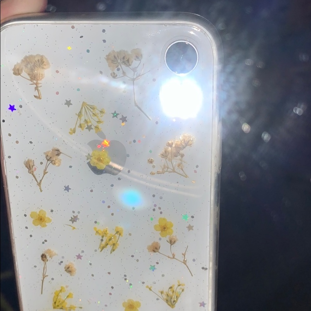 🌼Dry flowers w Glitters phone case Xr
